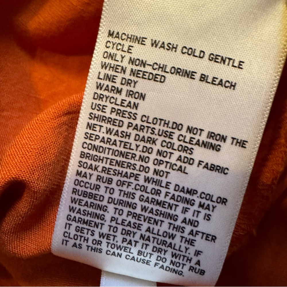 Uniqlo Women's Sleeveless Dress in Rust Orange Rayon Linen Pockets - Picture 7 of 9